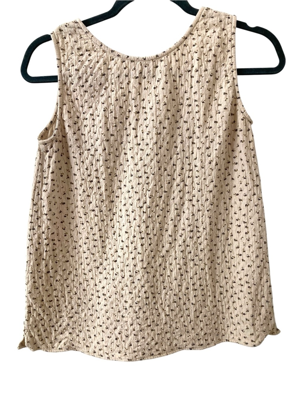 Neuflora boxy cotton tan Cream Sleeveless tank Top - Picture 3 of 3